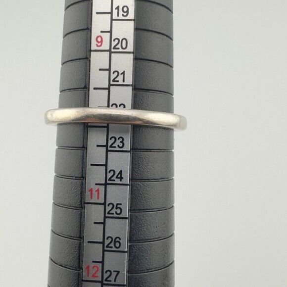 Sterling Silver Rhodium Plated Black & White Diamond Stackable Heart Ring Sz 10 - Picture 6 of 6